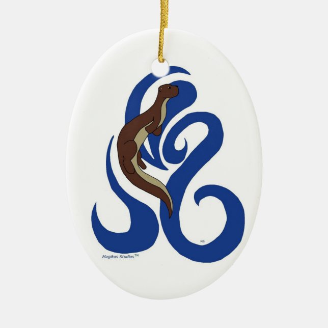 Ornamento de la nutria de la natación (Frente)