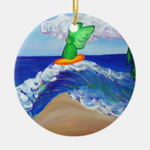 Ornamento de la ola de curación de Surfing Angel R
