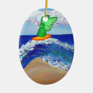Ornamento de la ola de curación de Surfing Angel R