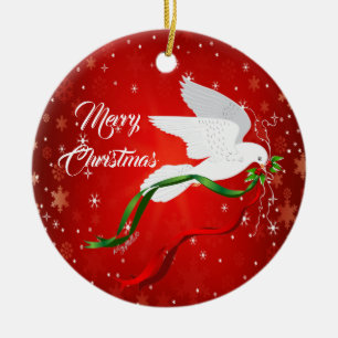 Ornamento de la paloma blanca de los navidades