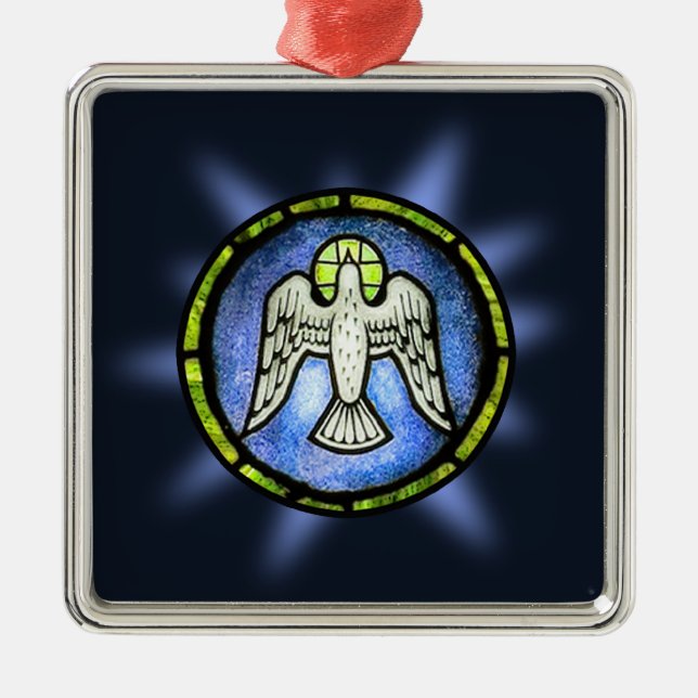 Ornamento de la paloma de la paz del vitral (Frente)