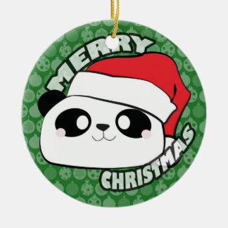 Ornamento de la panda de las Felices Navidad
