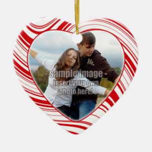 Ornamento de la pareja Personalizado de franjas ro