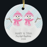 Ornamento de la pareja Snowman<br><div class="desc">Ornamento de la pareja Snowman</div>