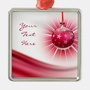 Ornamento de la pelota de Navidades de la cinta ro