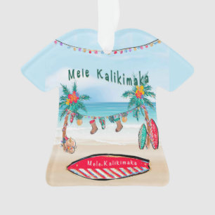 Ornamento de la placa de surf Mele Kalikimaka