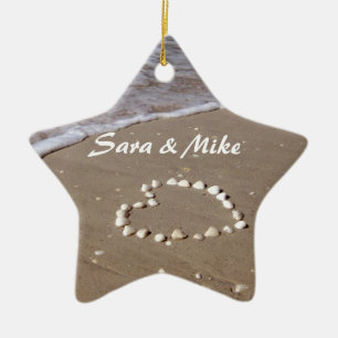 Ornamento de la playa del corazón de Shell