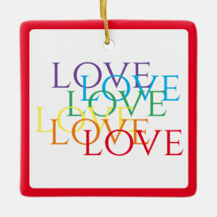 Ornamento de la Plaza de Cerámica de AMOR RAINBOW 