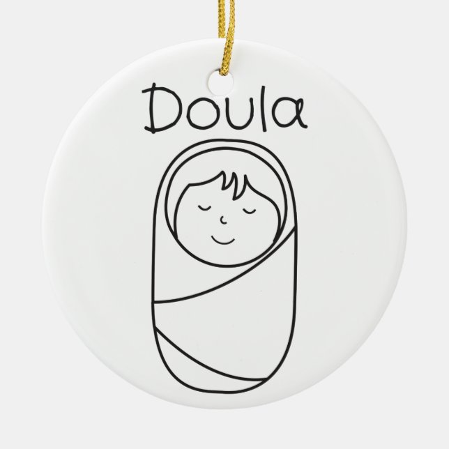 Ornamento de la porcelana de Doula (Frente)