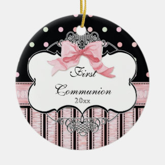 Ornamento de la primera comunión - Bow Swirl franc