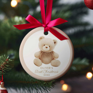 Ornamento de la primera foto de Navidad de Cute Be