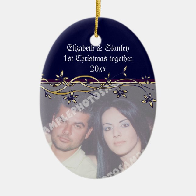 Ornamento de la primera foto de Navidades de la pa (Frente)