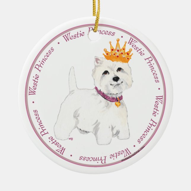 Ornamento de la princesa Westie (Frente)