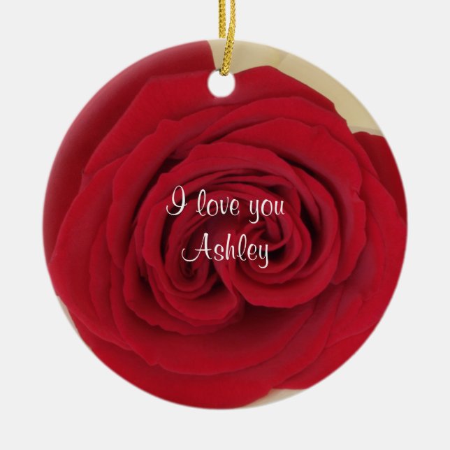 Ornamento de la propuesta del Boda Rosa Rojo (Frente)