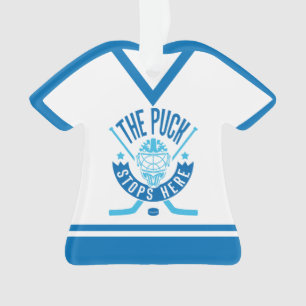 Ornamento de la prueba de hockey de Jersey Name &