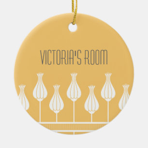 Ornamento de la puerta floral de Coral Art Deco