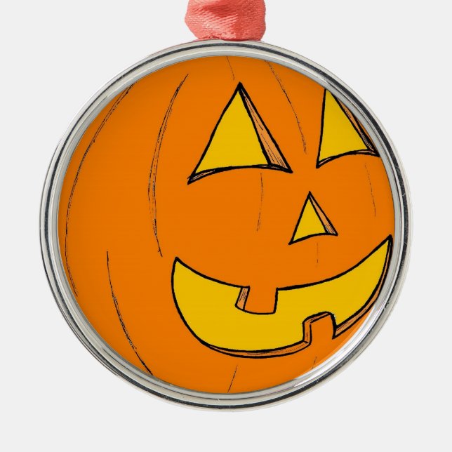Ornamento de la ronda púrpura de Jack o' Lantern (Frente)