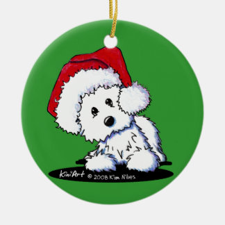 Ornamento de la ronda Santa del Westie Terrier
