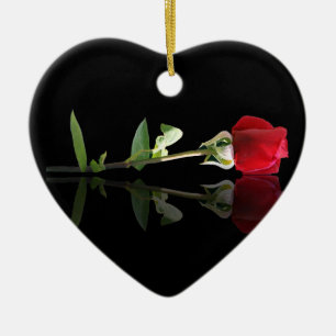 Ornamento de la Rosa Roja del personalizable