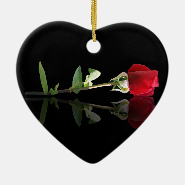 Ornamento de la Rosa Roja del personalizable (Frente)