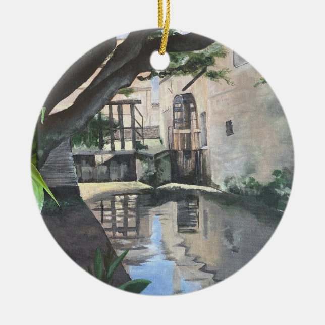 Ornamento de la rueda de agua de Bayeux France (Frente)