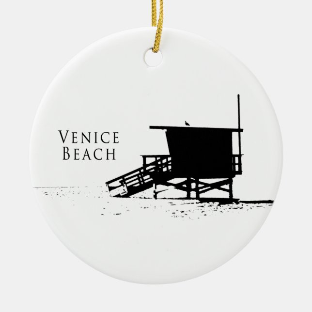 Ornamento de la silueta de la playa de Venecia (Frente)