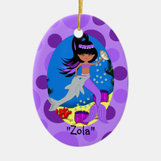Ornamento de la sirena morada de Zola