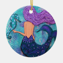 Ornamento de la sirena y del Seahorse