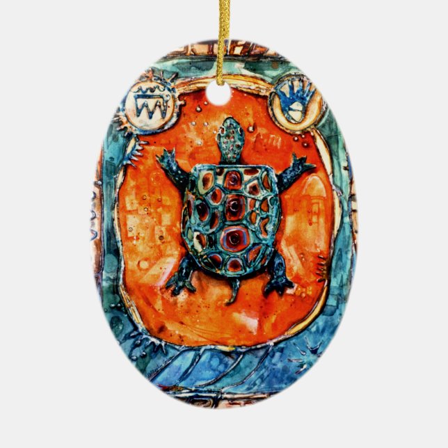 Ornamento de la tortuga de PMACarlson Brother (Frente)