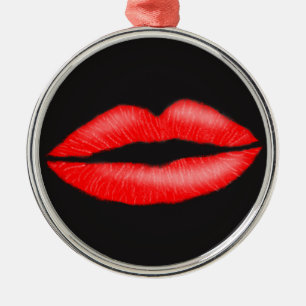 Ornamento de labios rojos seductores femeninos