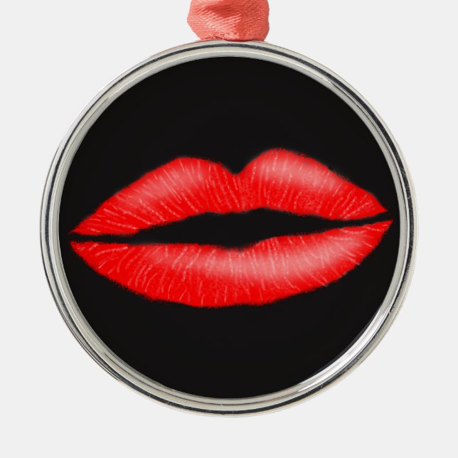 Ornamento de labios rojos seductores femeninos (Frente)