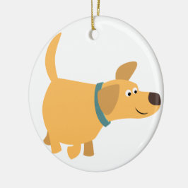 Ornamento de Labrador Amarillo Personalizado Cute