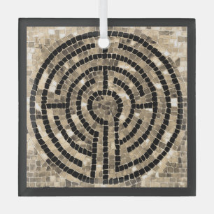 Ornamento de LABYRINTH V Glass Square