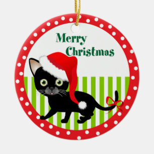 Ornamento de las Felices Navidad del gatito