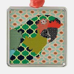 Ornamento de las Felices Navidad del Macaw de