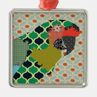 Ornamento de las Felices Navidad del Macaw de