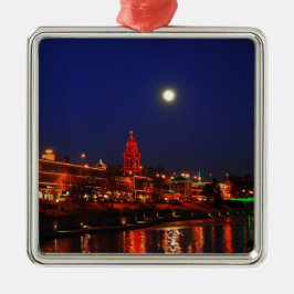 Ornamento de las luces de navidad de la plaza de