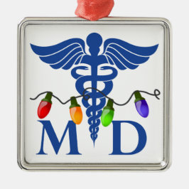 Ornamento de las luces de navidad del médico