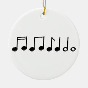 Ornamento de las notas musicales redondo