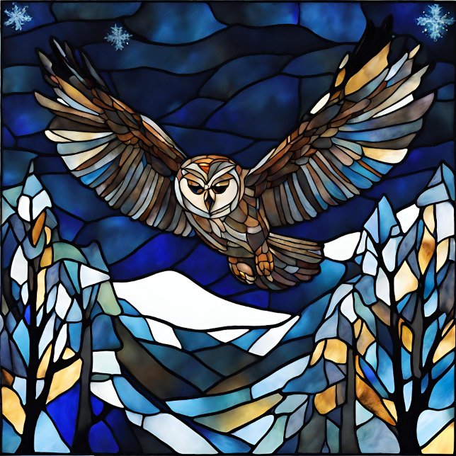 Ornamento de Lechuza de Vidrio Manchado (Subido por el creador)