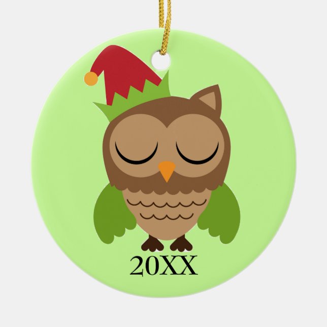 Ornamento de lechuza dorada (Frente)