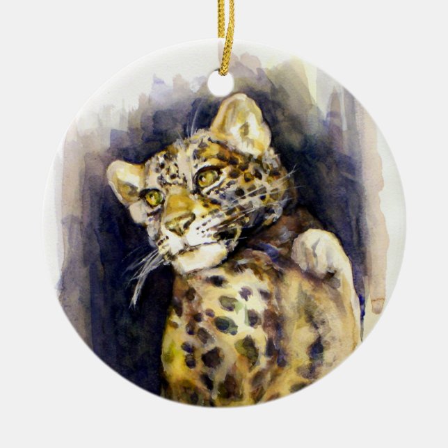 Ornamento de leopardo de la nieve (Frente)