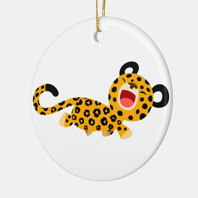 Ornamento de leopardo negro Personalizado lindo (Izquierda)