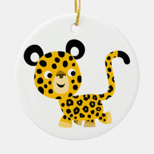 Ornamento de leopardo sonriente de Personalizado l