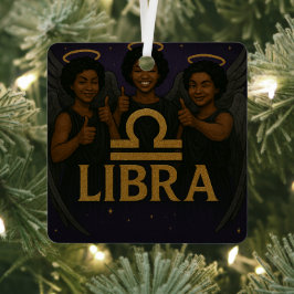 Ornamento de Libra Black Angel Zodiac