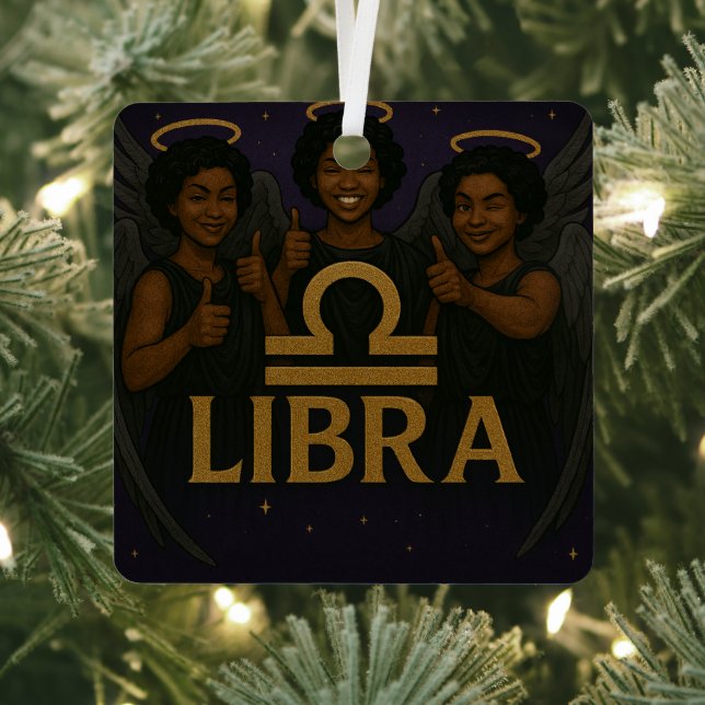 Ornamento de Libra Black Angel Zodiac (in situ)