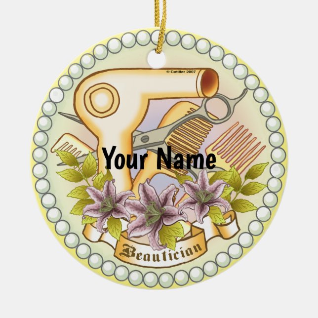 Ornamento de Lily Pearl Beautician (Frente)