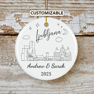 Ornamento de línea de Skyline personalizada de Lju
