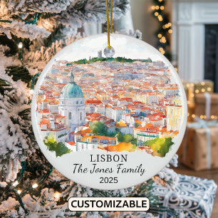 Ornamento de Lisboa personalizado, regalo de Portu