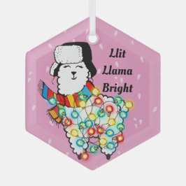 Ornamento de Lit Llama - Diversión de feriado de P